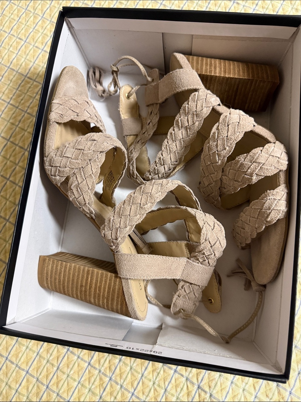 BCBGeneration Plush Cow Split Suede Heel Sandal Ledina X 9.5
